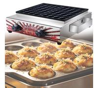 Machine à takoyaki professionnelle 4000 W, 56 trous par fournée, à gaz, double plaque, pour restaurants et snacks. Idéale pour restaurants et bars à tapioca