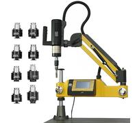 Machine à tarauder électrique M3-M16 - Bras de taraudage universel 360° - Vitesse 312 tr/min - 8 douilles incluses - Pour fabrication mécanique, outillage de moulage et autres industries,220V