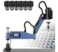 Machine à tarauder et fileter électrique avec bras rotatif à 360°, course verticale de 500 mm, pinces à changement rapide en 10 secondes, pour les travaux de taraudage de trous profonds. M3-12E