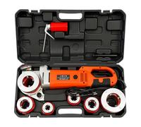 Machine à tarauder portable, 230 V, 2300 W, coupe-tube électrique avec sac de transport, 6 matrices 1/2", 3/4", 1", 1 1/4", 1 1/2", 2", kit de taraudage, accessoires de filetage