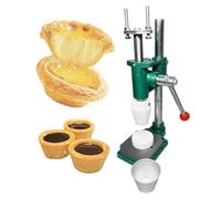 Machine à tarte aux œufs - Dispositif de pressage manuel pour coquilles de tarte à la crème avec ensemble complet de moules - Outil de cuisson de qualité commerciale pour tarte gaufrée