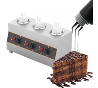 Machine à tempérer le chocolat, pot à fondre le chocolat 2/3, chauffe-aliments commercial en acier inoxydable avec contrôle de température de 30 à 85°C pour chocolat au lait, fromage, 3 compartments