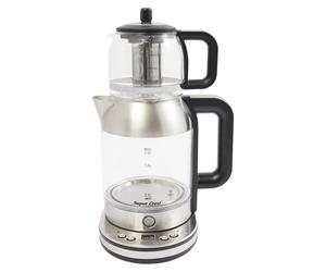 Machine à Thé Turc,Bouilloire éLectrique Double 2,5 L Avec ThéIèRe En Verre 1l 2000w RéGlage De La TempéRature Et Fonction Maintien Au Chaud,Pour Famille Et Amateur De Thé