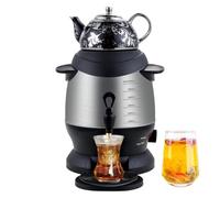 Machine À Thé Turque, Samovar En Acier Inoxydable De 1800 W, Avec Théière 5 L Et Céramique 1, Fonction Maintien Au Chaud Poignée Anti-brûlure, for Café, Parfumé Noir(Black)