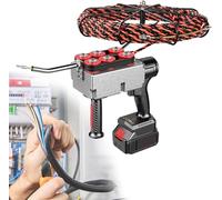 Machine à tirer les câbles, alimentée par batterie, pour le câblage | Vitesse de 40 m/min, capacité de charge de 130 kg, convient aux tuyaux à angle droit, comprend 1 batterie et un câble de 15 m