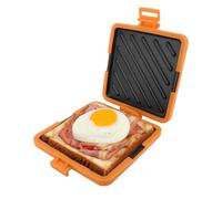 Machine à Toasts à ondes, Machine à Sandwichs à ondes avec Sangles Réglables en Silicone, sans électricité (ORANGE)
