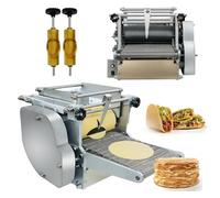 Machine à Tortillas électrique, Machine électrique à Tacos Mexicains Avec 2 Moules Gratuits, 18 Cm/7 Pouces, épaisseur Réglable De 1,5 Mm à 5 Mm, 1000-2000 Pcs/h, Pour Tortillas, Crêpes, Crackers