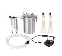 Machine à traire électrique, 2L en acier inoxydable Portable impulsion mouton chèvre dispositif de traite Machine pompe à vide seau trayeur pour le lait de ferme (mouton/chèvre)(vache)