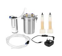 Machine à traire électrique, 2L en acier inoxydable Portable impulsion mouton chèvre dispositif de traite Machine pompe à vide seau trayeur pour le lait de ferme (mouton/chèvre)(chèvre)