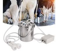 Machine À Traire Électrique 5 L, Seau À Lait En Acier Inoxydable, Avec Pompe À Vide, Simulation De Traite Manuelle, Arrêt Automatique Une Fois Plein, Pour Vaches, Chèvres Et Moutons ,5L,Cattle