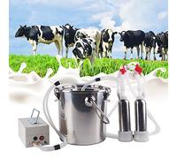 Machine à traire électrique à impulsion, kit de traite de chèvre en acier inoxydable de 5 L avec pompe d'aspiration directe, dispositif de traite portable pour vaches