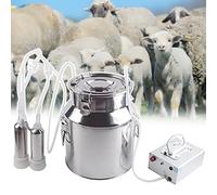 Machine à traire électrique à pulsation, traire portable avec 2 tasses à tétine et seau à lait en acier inoxydable, arrêt automatique lorsqu'elle est pleine pour l'élevage - Capacité de 14 L