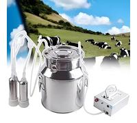 Machine à traire électrique à pulsation, traire portable avec 2 tasses à tétine et seau en acier inoxydable, arrêt automatique lorsqu'elle est pleine, idéale pour le bétail et la ferme, capacité de 14