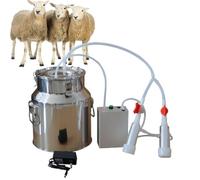 Machine à traire électrique avec arrêt Automatique et Seau INOX 304 - Kit de traite Portable Complet pour Ferme familiale - Version Vache ou Chèvre/Mouton (Capacités 3L à 14L),Goat-7L