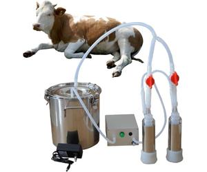 Machine à traire électrique avec arrêt Automatique et Seau INOX 304 - Kit de traite Portable Complet pour Ferme familiale - Version Vache ou Chèvre/Mouton (Capacités 3L à 14L),Cow-5L