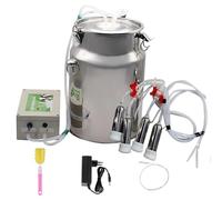 Machine à traire électrique portable pour vaches et chèvres, système de vide pulsé automatique avec seau en acier inoxydable de 5, 10 ou 14 litres, conception hygiénique et facile à nettoyer pour un