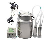 Machine à traire hzexun 10L vache, hôte rechargeable, régulation de la vitesse de pulsation, arrêt automatique de la à traire lorsqu'elle est pleine de lait, avec seau à lait en acier inoxydable