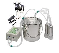 Machine à traire hzexun 5L vache, hôte rechargeable, régulation de la vitesse de pulsation, arrêt automatique de la à traire lorsqu'elle est pleine de lait, avec seau à lait en acier inoxydable