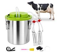 Machine à traire sans fil pour vaches, chèvres et ovins, en élevage laitier | Traiteuse électrique pour chèvres 48 W, 43 à 46 traites/minute, seau en acier inoxydable de 8 à 16 litres
