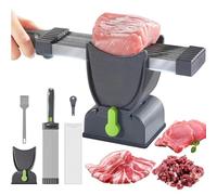Machine à trancher la viande, couperet à viande en acier inoxydable, trancheur de viande fraîche avec épaisseur réglable de 2 à 4 mm, va au lave-vaisselle, for le bœuf et le porc for la cuisine(Gray)