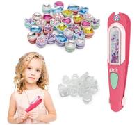 Machine à tresser, perles à cheveux à strass & kit coiffant glamour : 24 strass décoratifs, bijoux jouets créatifs pour filles