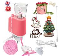 Machine à Tricoter Électrique Très Efficace,Machine à Tricoter Française,Tricotin Automatique,Broyeur Pour Artisanat DIY Cordon Pour les Amateurs de Crochet,Utilisation Facile pour les Débutants,Rose