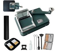 Machine à tuber les cigarettes manuelle 8 mm - Tubeuse cigarette en métal robuste avec accessoires, machine à tuber le tabac, tubeuse manuelle avec étui, plateau à tabac et kit complet (Vert)
