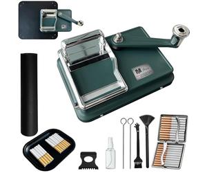 Machine à tuber les cigarettes manuelle 8 mm - Tubeuse cigarette en métal robuste avec accessoires, machine à tuber le tabac, tubeuse manuelle avec étui, plateau à tabac et kit complet (Vert)