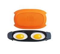 Machine à œufs micro-ondes à chaleur rapide pour petit déjeuner et sandwichs, cuisson rapide et passe au lave-vaisselle, design portable pour la maison ou les voyages, orange.