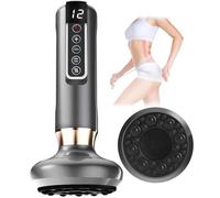 Machine à Ventouses électrique, Appareil de Massage électrique pour Gua Sha avec Aspiration à 12 Vitesses et Lumière Rouge, Fonction de Chronométrage et Écran à Cristaux Liquides Pour Soulager Fatigue