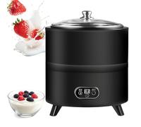 Machine à yaourt commerciale 8L/12L, fermenteur automatique multifonction avec écran LCD et chauffage à température constante à 360°, yaourtière en acier inoxydable pour natto, vin de riz black 8L