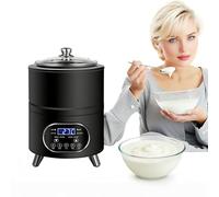 Machine à yaourt commerciale avec minuterie numérique et contrôle de la température, fermenteur en acier inoxydable de grande capacité pour vin de riz, natto et yaourt black 12L