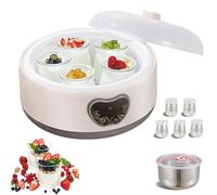 Machine à Yaourt, Fermentation Automatique Avec 5 Pots En Verre Et Pot Intérieur En Acier Inoxydable 304, Capacité De 1,2 L, Parfaite Pour Le Yaourt Fait Maison