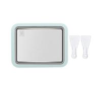 Machine à yaourt frite portable - Plaque en acier inoxydable réfrigérée avec 2 pelles - Utilisation domestique - Blanc