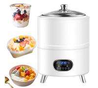Machine à Yaourt Intelligente à Température Constante 400w, Machine à Yaourt Automatique 8l, Avec Contrôle Du Temps Et De La Température, Affichage Led, Pour Vinaigre De Fruit, Yaourt, Natto, V white