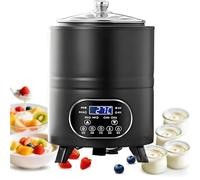 Machine À Yaourt Multifonction 8L/12L - Fermenteur Avec Minuterie Et Thermostat, Puissance 400W/600W, Chauffage Uniforme 360°, Design Déposable, Pour Yaourt Maison Et Fermentations Diverses(Black,8L)