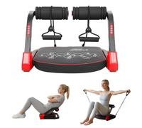 Machine abdominale, équipement d'exercice abdominaux avec 4 niveaux de résistance, rebond automatique et 2 bandes de résistance, entraînement abdominal pliable pour abdominaux, bras et exercices