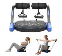Machine abdominale, équipement d'exercice abdominaux avec 4 niveaux de résistance, rebond automatique et 2 bandes de résistance, entraînement abdominal pliable pour abdominaux, bras et exercices