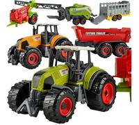 Ensemble de machines agricoles pour enfants : tracteur, remorque, presse à balle