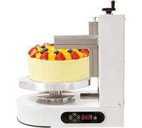 Machine Automatique À Décorer, Machine À Glacer Portable Et Silencieuse Pour Gâteaux De 10 À 30 Cm, Outil De Lissage Réglable Pour La Préparation De Gâteaux D'anniversaire(White)
