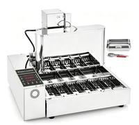 Machine automatique de fabrication de beignets, friteuse commerciale de 1800 pièces/h avec panneau de commande intelligent et trémie de 5,5 L, retournement automatique et épaisseur réglable 6 Rows