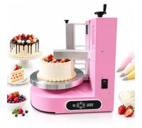 Machine automatique de tartinage de crème pour gâteaux de 4 à 12 pouces | Machine de lissage de gâteau d'anniversaire avec plateau tournant à vitesse réglable, pour boutique(pink)