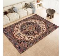 Machine Bohemian Machine Lavable Chauffeur De Zone De Pile Courte Mat De Sol Intérieur sans Glissement pour Le Salon Chambre À Coucher Cuisine Et Décor De Couloir,