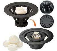 Machine Chinoise de Fabrication de Baozi, Flower Shaped Bun Dumpling Machine, Chinese Baozi Maker Machine, Gadget de Cuisine de Qualité Alimentaire pour Débutants de Cuisine à Domicile (Noir)