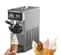Machine Commerciale à Glace Molle, Distributeur de Glace Molde sur Comptoir avec Compresseur 450W, Nettoyage Automatique, Écran LCD et Rendement 4-5 L/H pour Restaurants, Dessert(Gray)