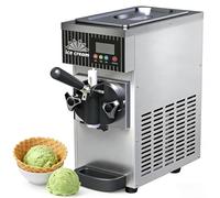 Machine Commerciale à Glace Molle, Distributeur de Glace Molde sur Comptoir avec Compresseur 450W, Nettoyage Automatique, Écran LCD et Rendement 4-5 L/H pour Restaurants, Dessert(Cream)