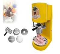 Machine Commerciale à Glace Spaghetti Presse Avec 4 Moules Interchangeables 6 à 8 Secondes Par Portion Démarrage Instantané Machine à Desserts Glacés Pour Boutiques Et Traiteurs(Yellow)