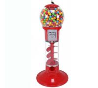 Machine commerciale de boules de gomme en spirale de 110cm avec support, distributeur automatique de gomme à bulles à pièces, pour magasin de bonbons au détail de fête