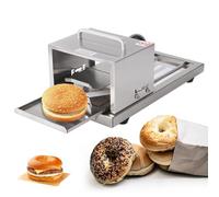 Machine commerciale de coupe de pain de hamburger, trancheuses manuelles de bagel en acier inoxydable avec 4 hauteurs de coupe disponibles, machine de portionnement de pain de hamburger push-pull