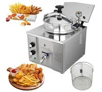 Machine commerciale de poulet frit à haute pression, friteuse à air profond à pression électrique 3000 W avec grand réservoir d'huile, machine à frire de poulet en acier inoxydable 16 L